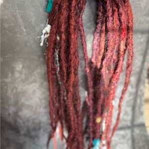 20 piece Handmade Burgundy Dragon Fire dreadlock extensions set